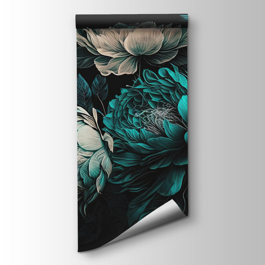 Emerald blooms on a dark background