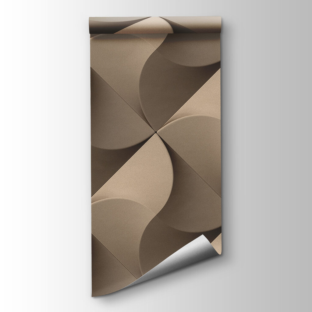 Wall with a pattern of circles and squares