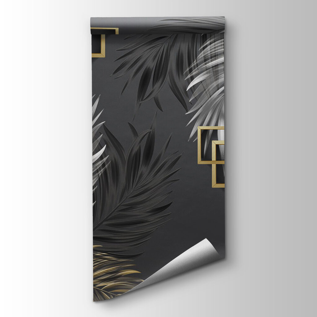 Wallpaper with feathers and square frames Wallpaper with feathers and square frames