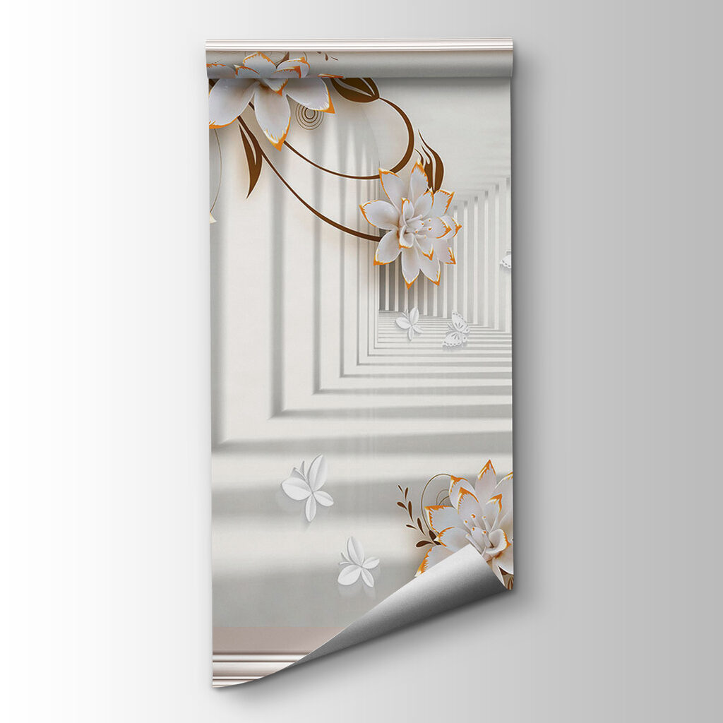 Elegant floral frame with butterfiles