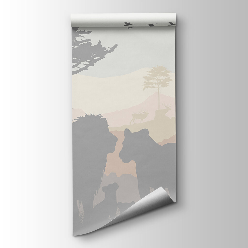 Group of animals in a landscape