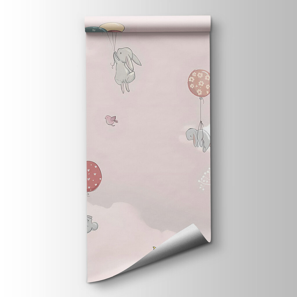 Hot air balloon with birds and animals