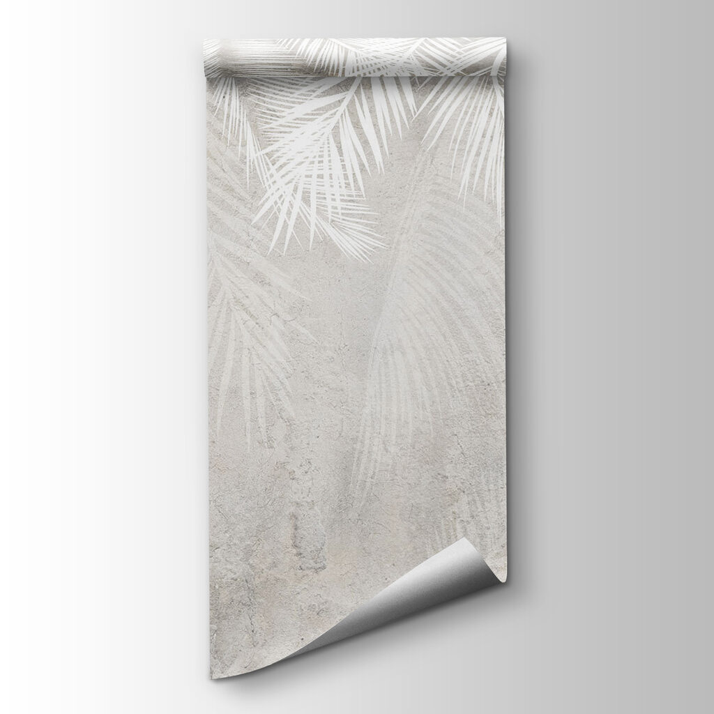 White leaves on a grey surface