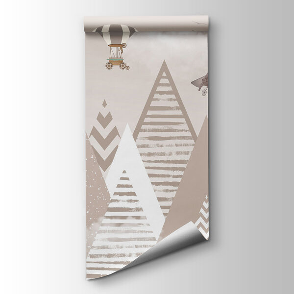 Wallpaper with mountains and airplanes