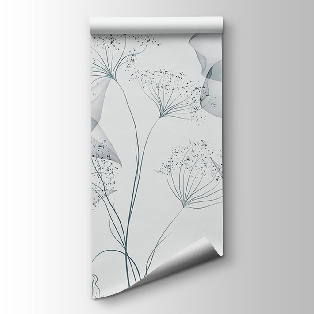 Transparent flowers with leaves