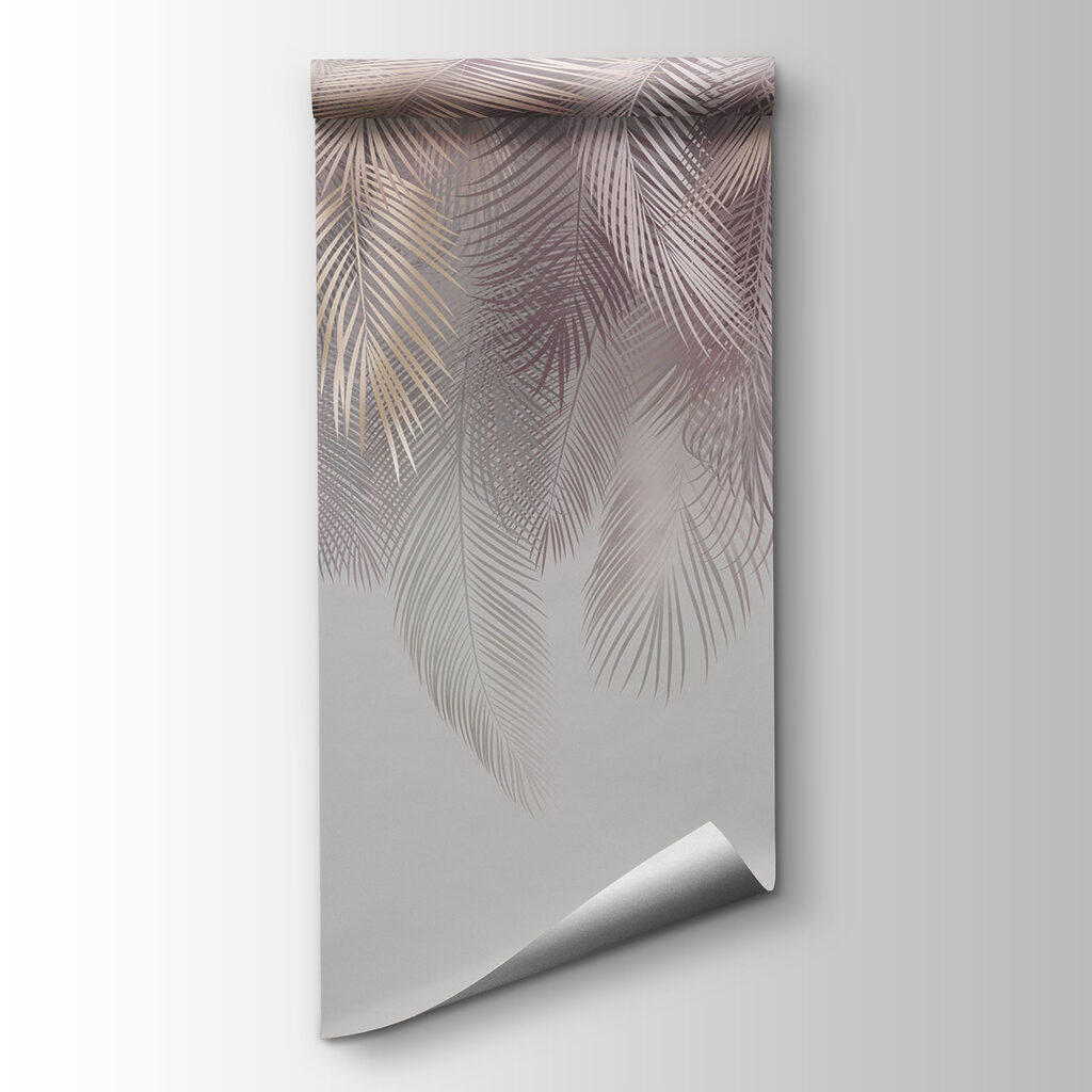 Delicate leaves in soft pastel hues