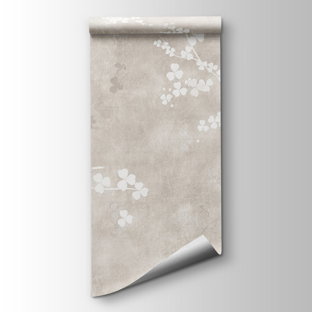 White flowers on a beige background