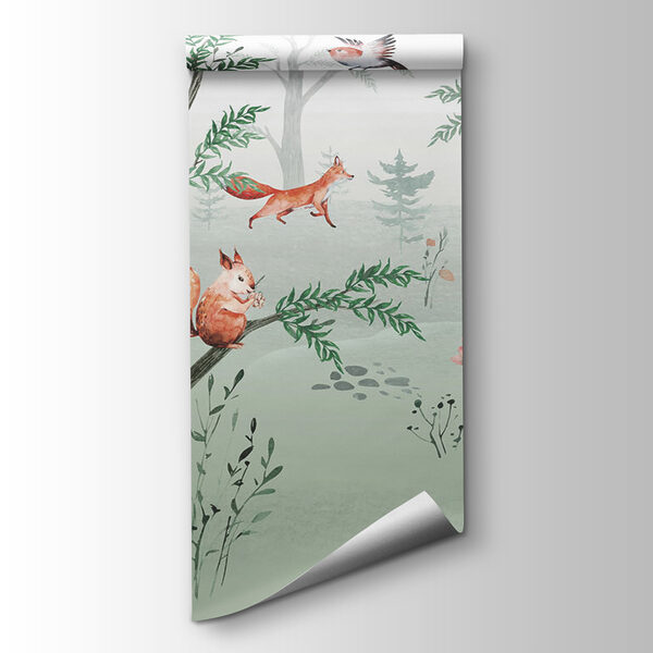 Painting of animals in a forest