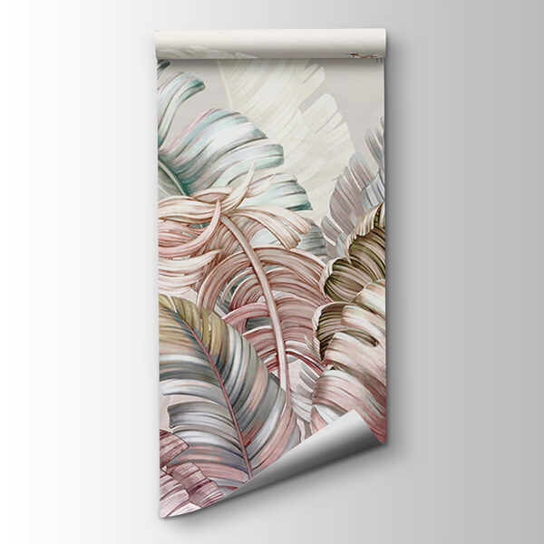 Tropical foliage with delicate birds