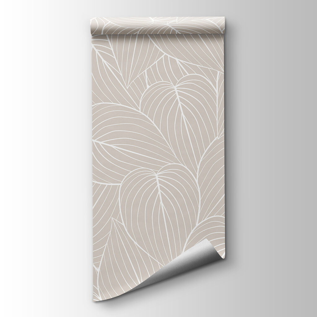 Pattern of leaves on a beige background Pattern of leaves on a beige background