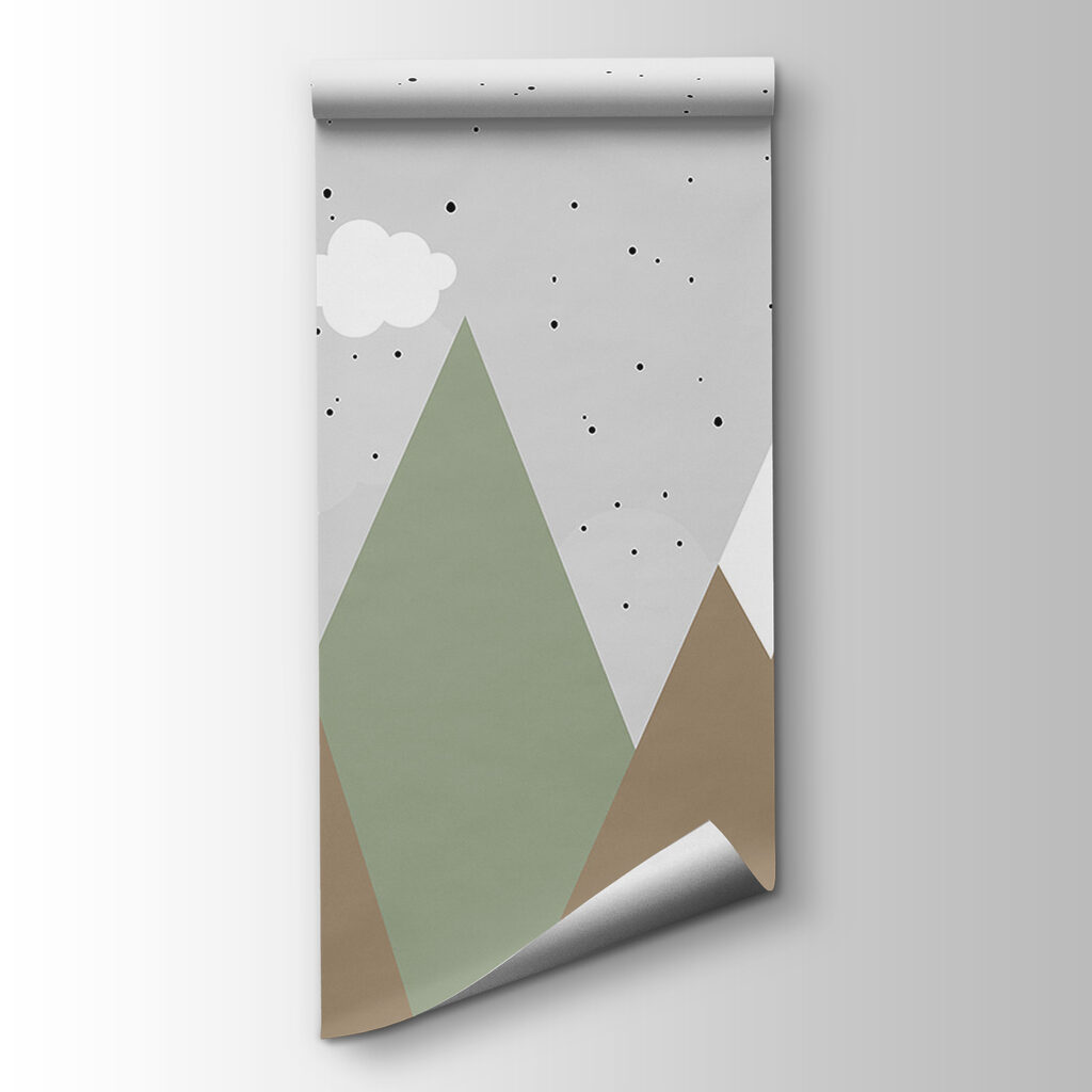 Drawing of mountains and trees