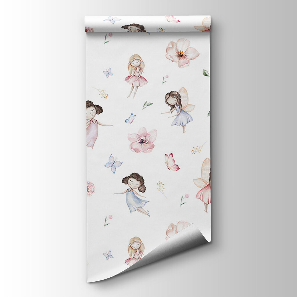 Pattern of fairies and butterflies