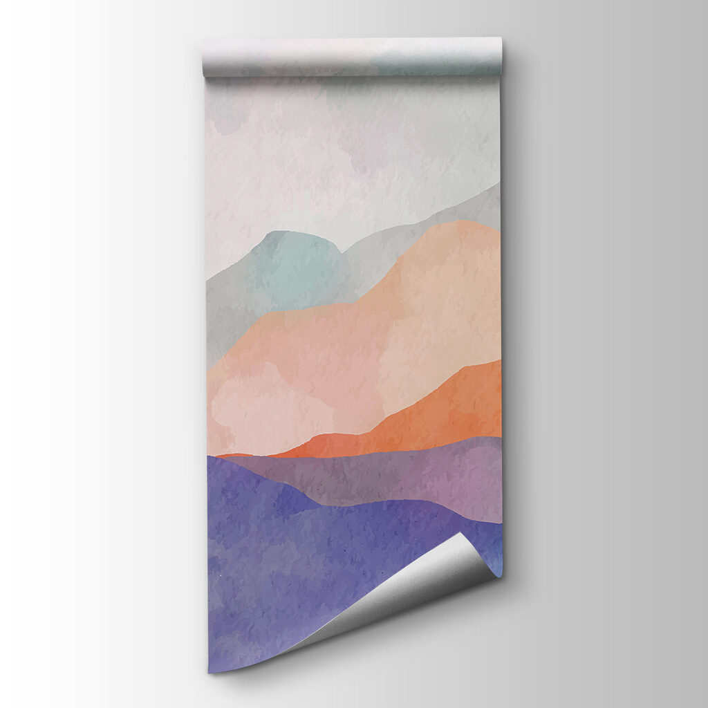 A watercolor painting of mountains A watercolor painting of mountains