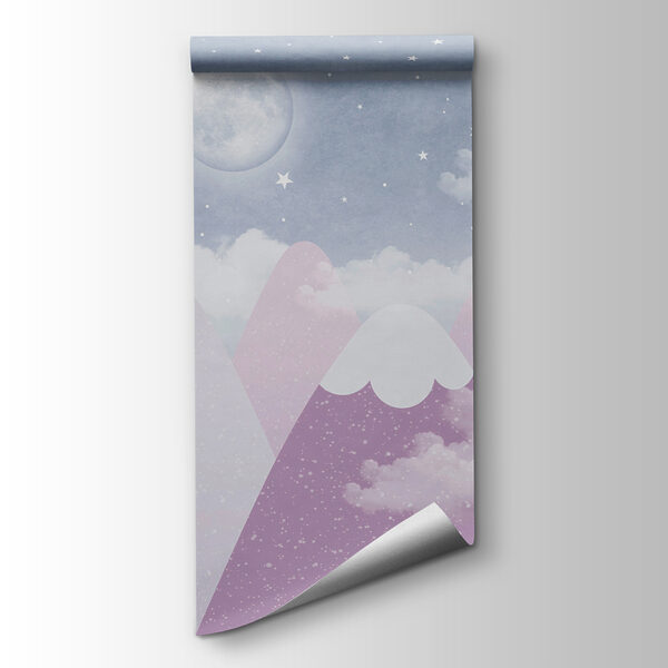 A moon over mountains and clouds A moon over mountains and clouds