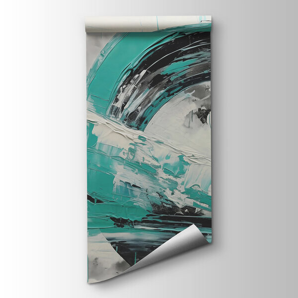 Painting of a circle with black and white paint