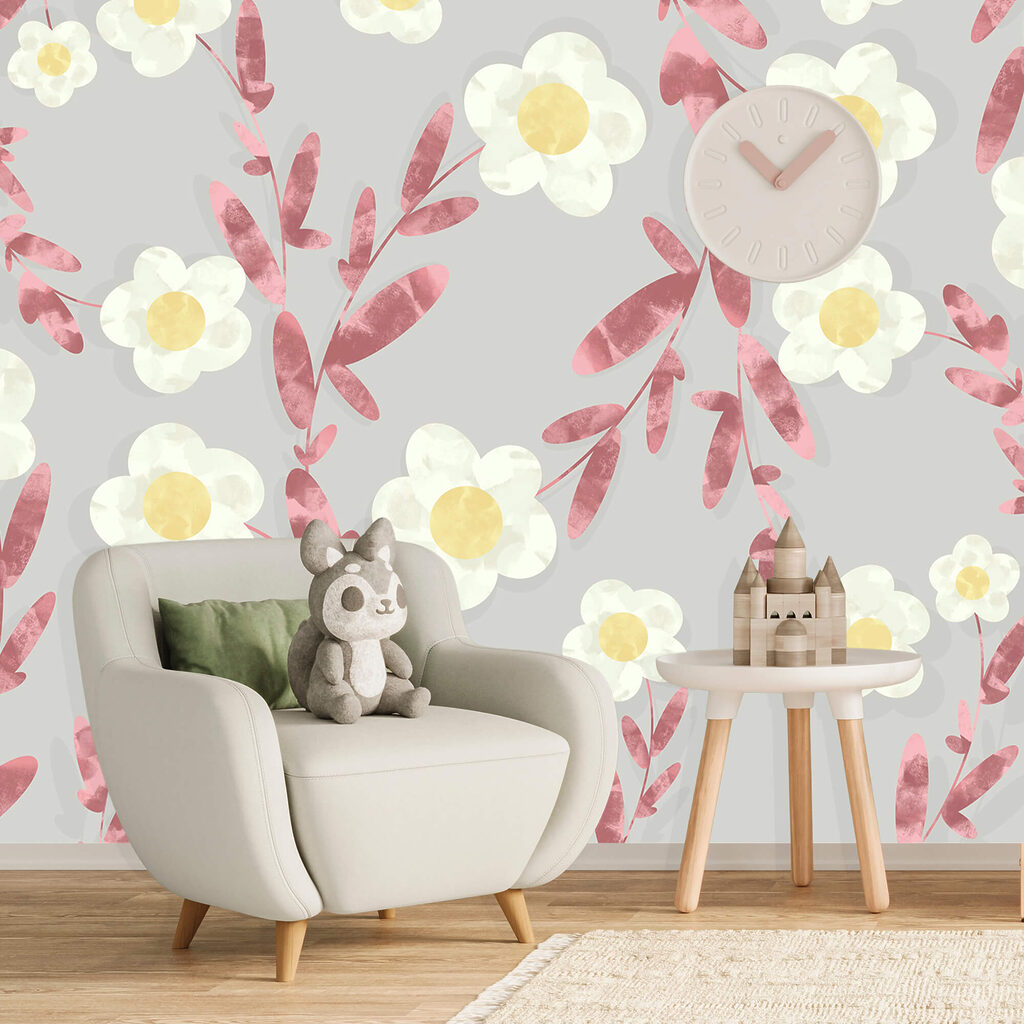 Muster aus weißen und gelben Blüten