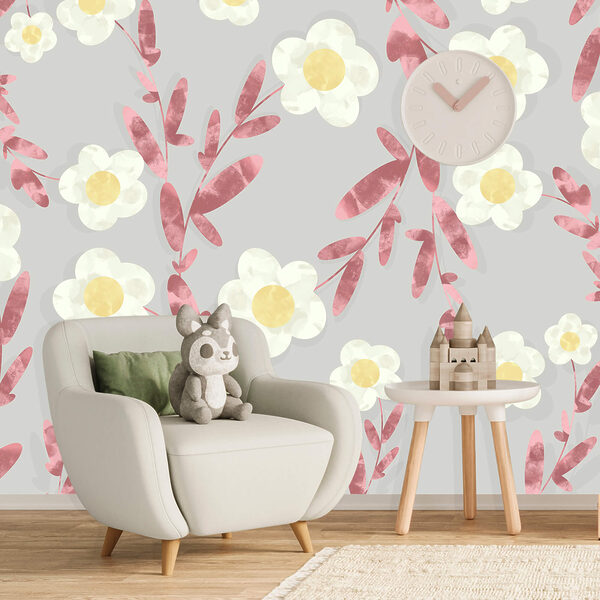 Muster aus weißen und gelben Blüten