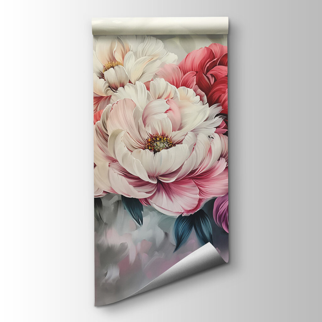 Painting of flowers on a surface