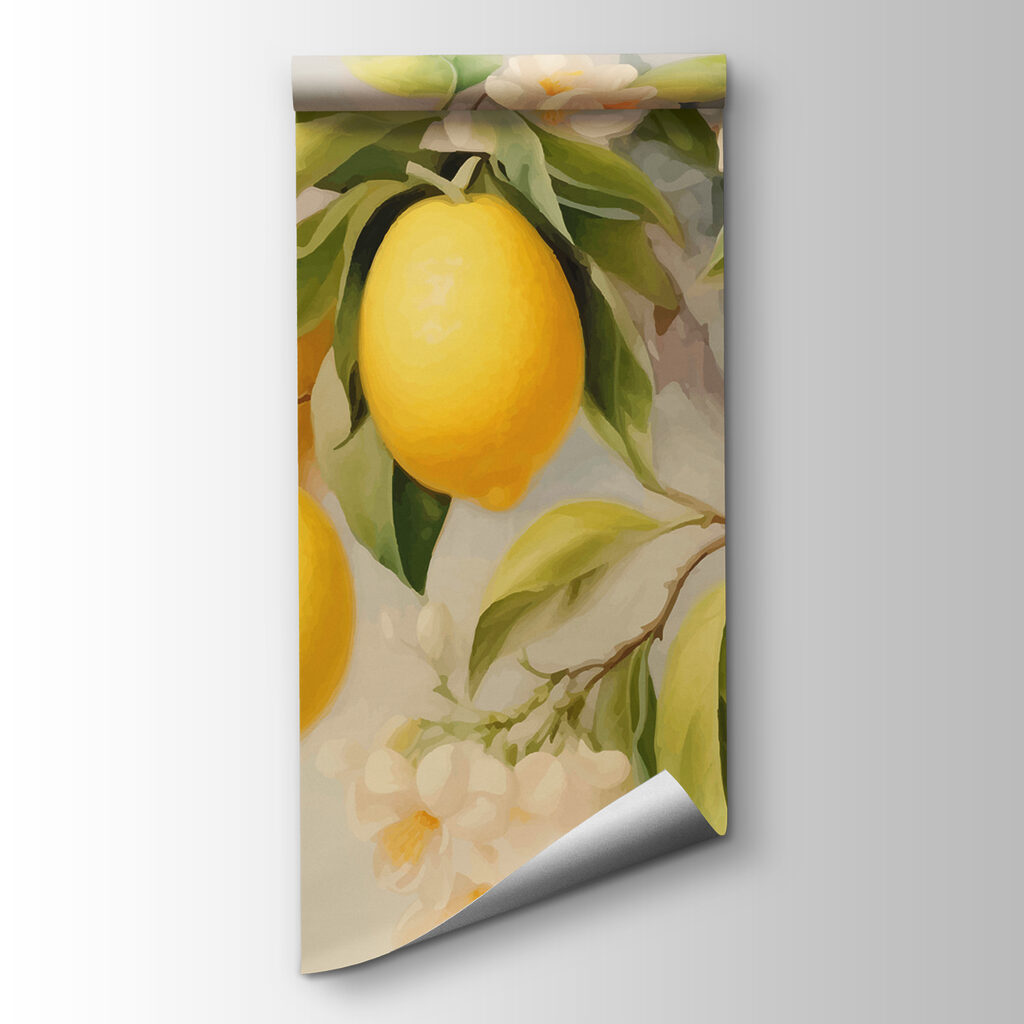 Painting of lemons on a tree