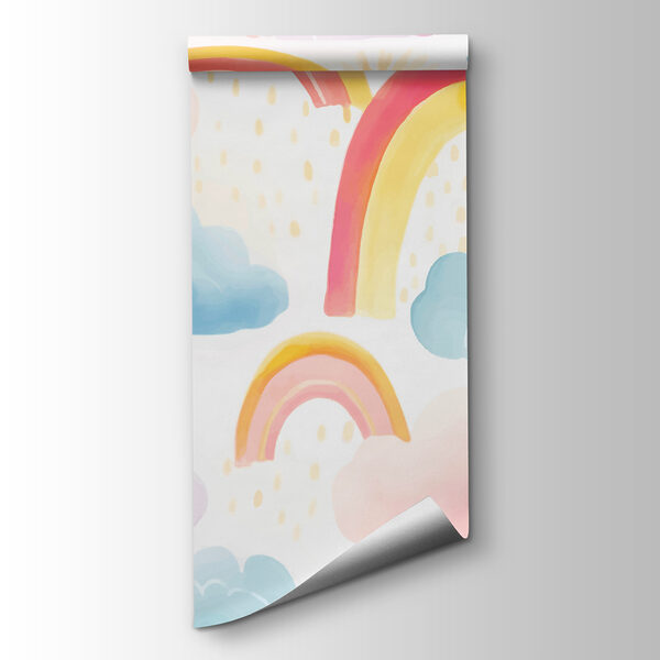 Pattern of rainbows and clouds