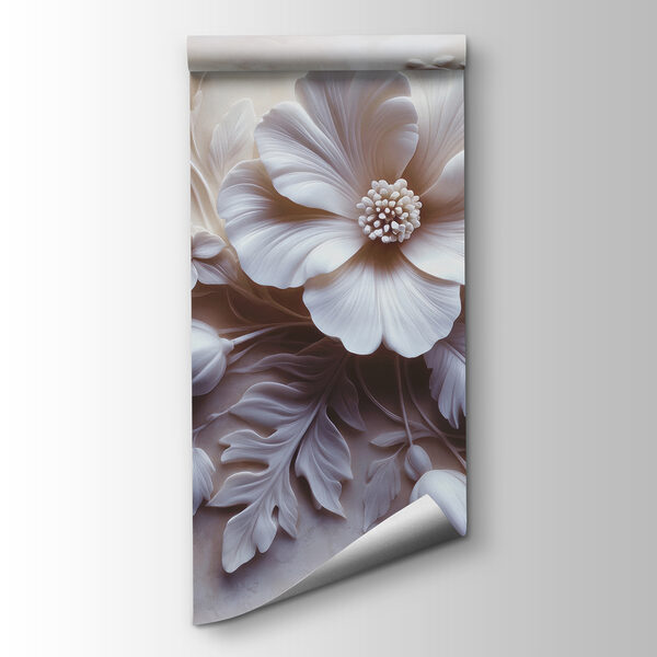 White flower and leaves White flower and leaves