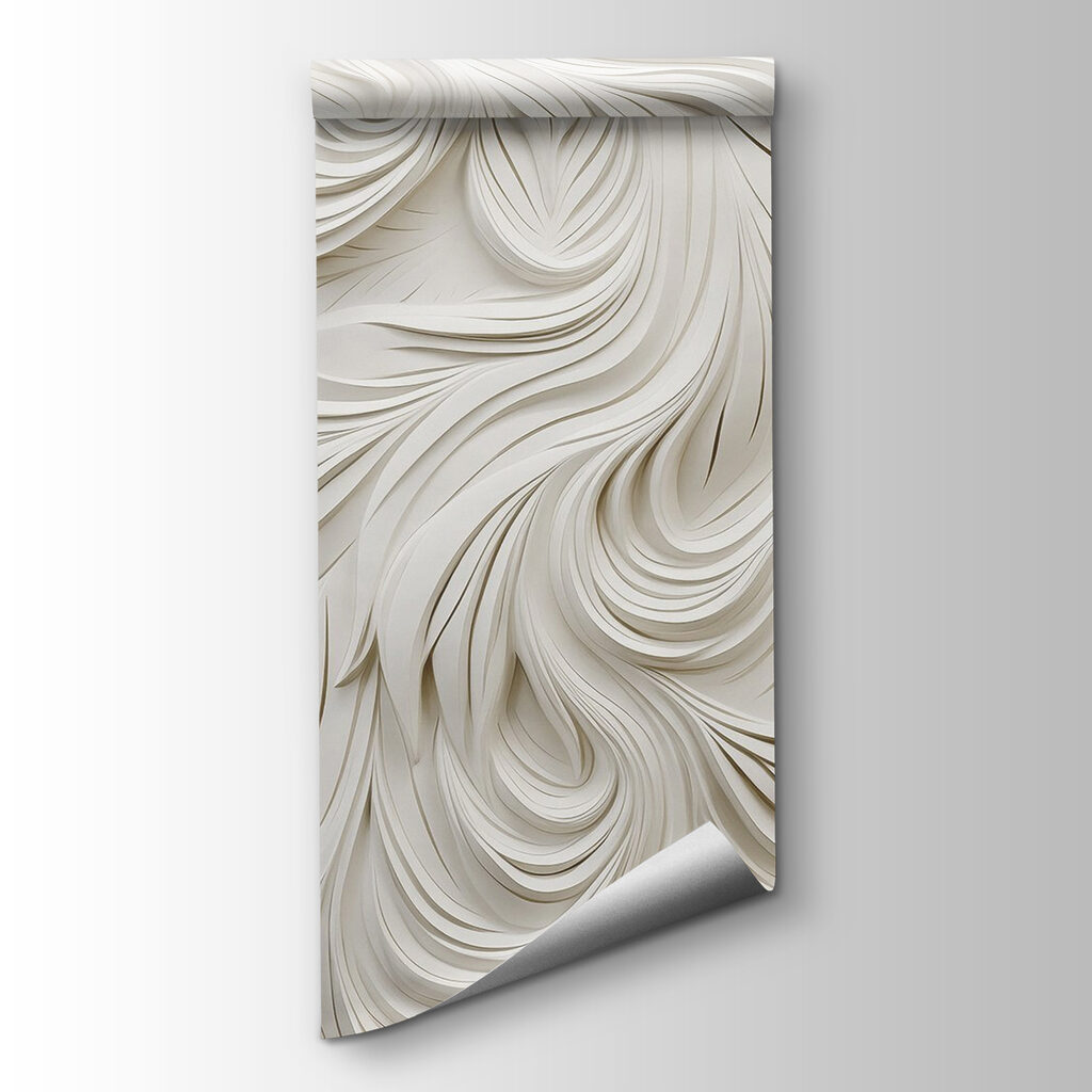 White paper cutout with wavy lines