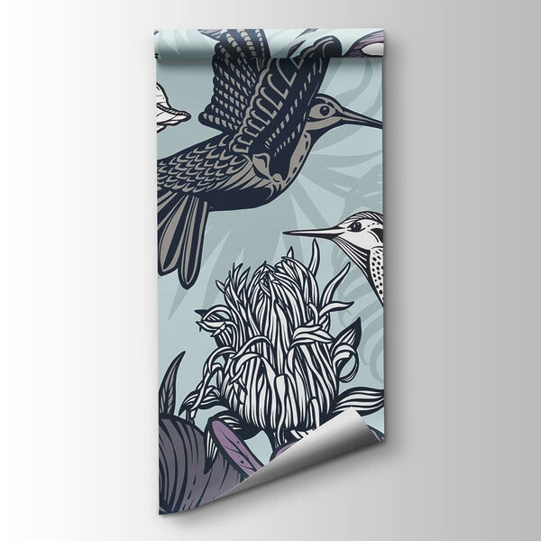 Bird flying next to flowers Bird flying next to flowers