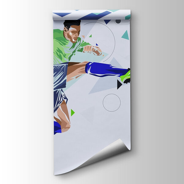 Man kicking a football ball