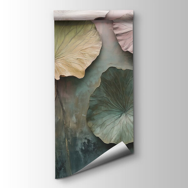 Wall with leaves on it