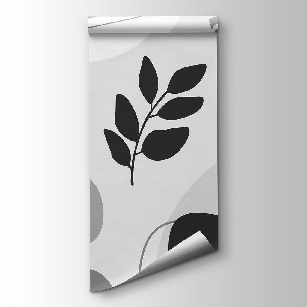 Black and white image of leaves and plants Black and white image of leaves and plants