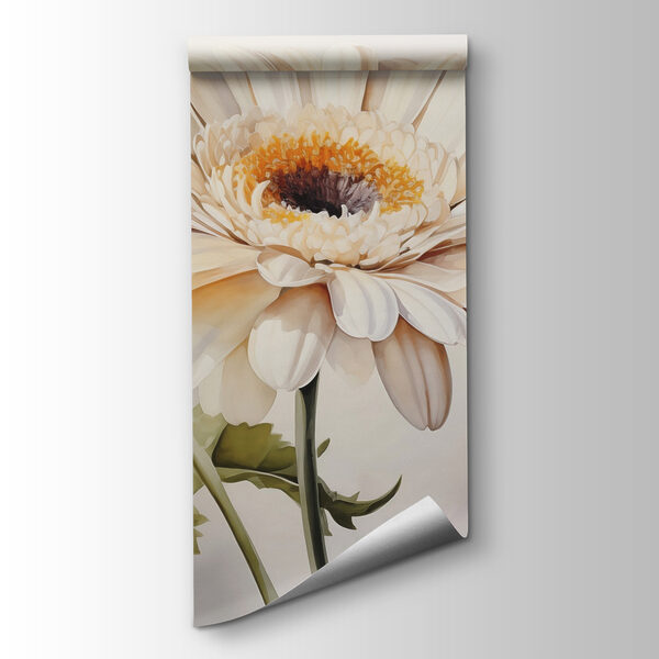 White flower with yellow center