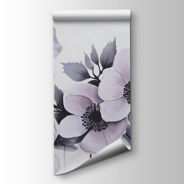 Painting of flowers on a white surface
