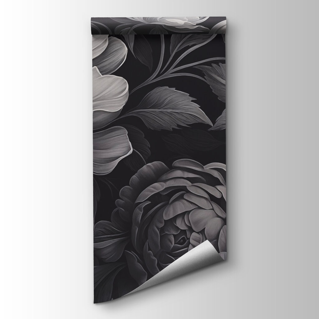 Black and white floral pattern