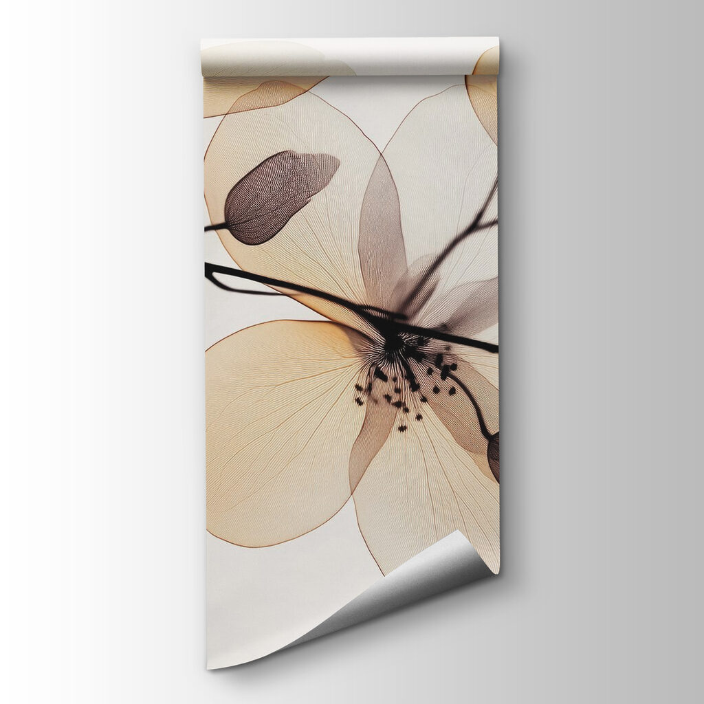 Transparent flowers on a branch