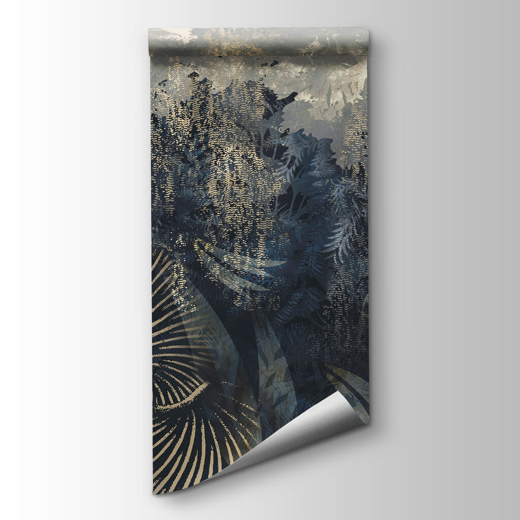 Serene forest with layered textures
