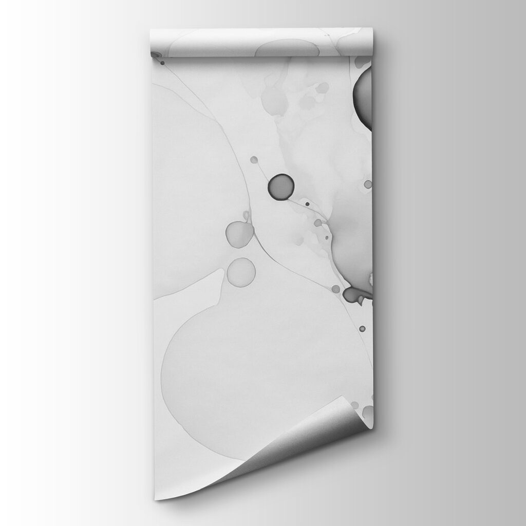 Fluid black and white abstract art