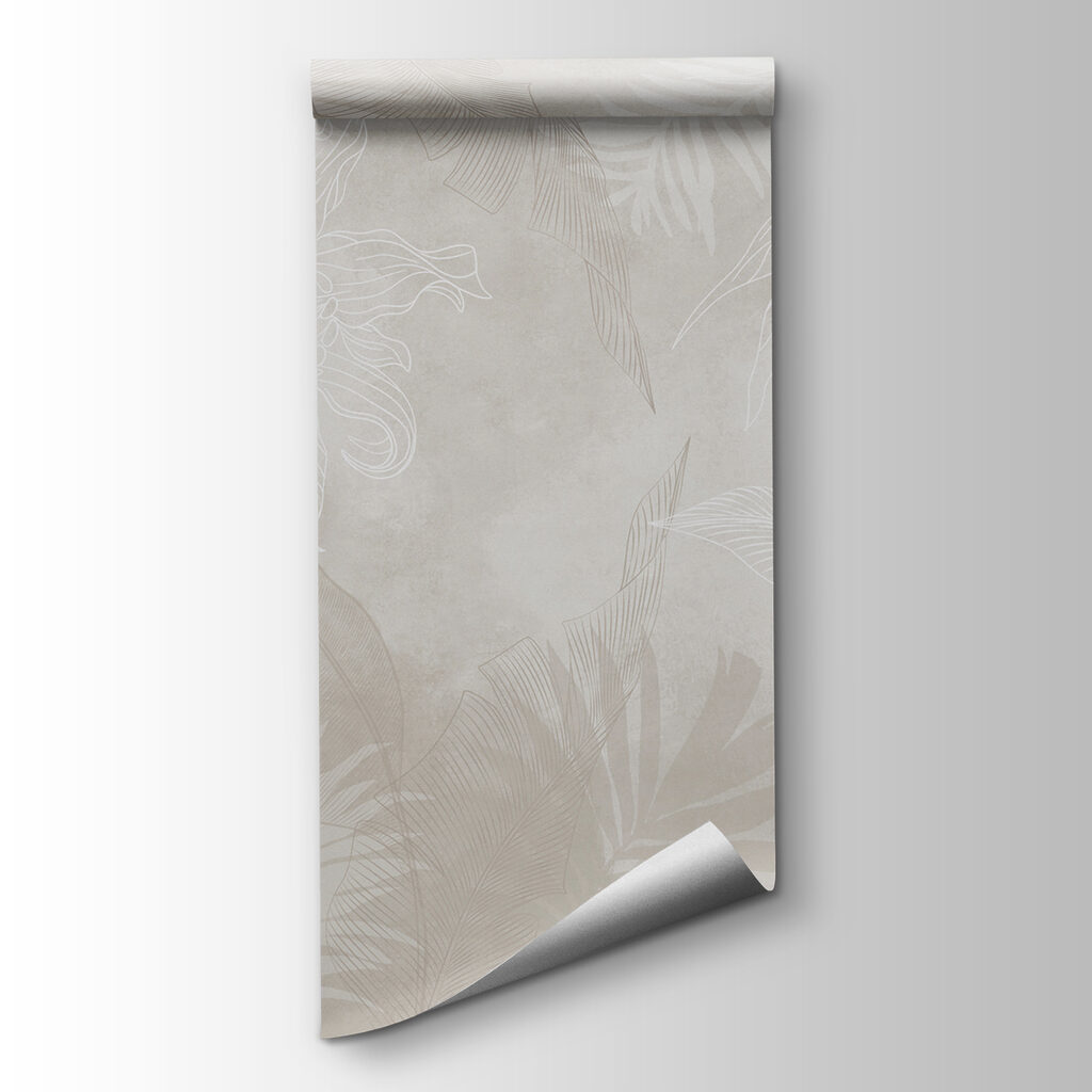 White floral pattern on a grey background