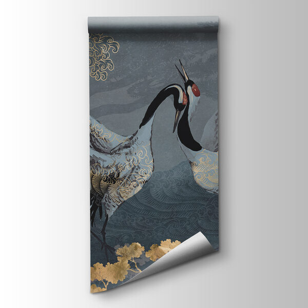 Two birds standing in a field