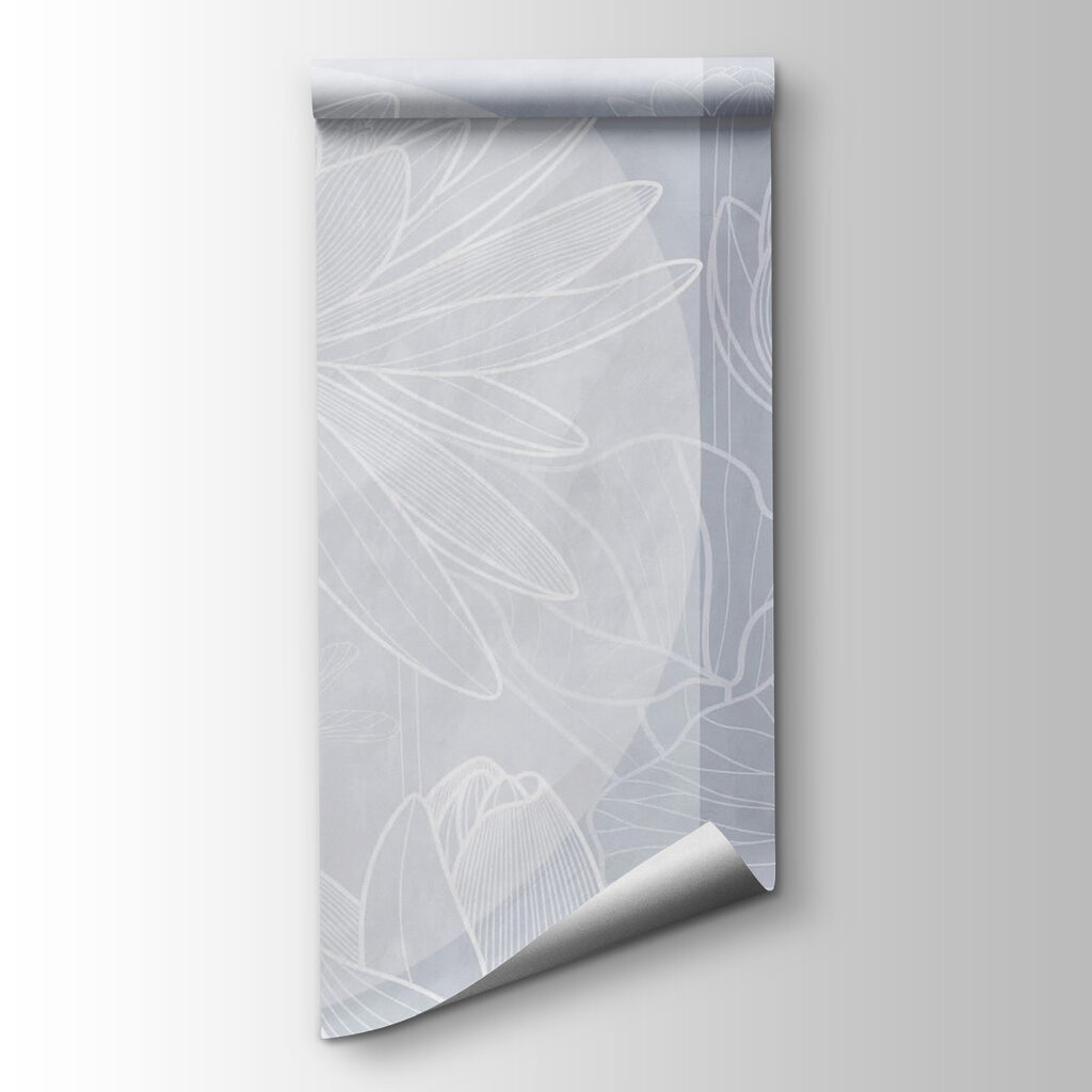 White flower drawing on a grey background White flower drawing on a grey background
