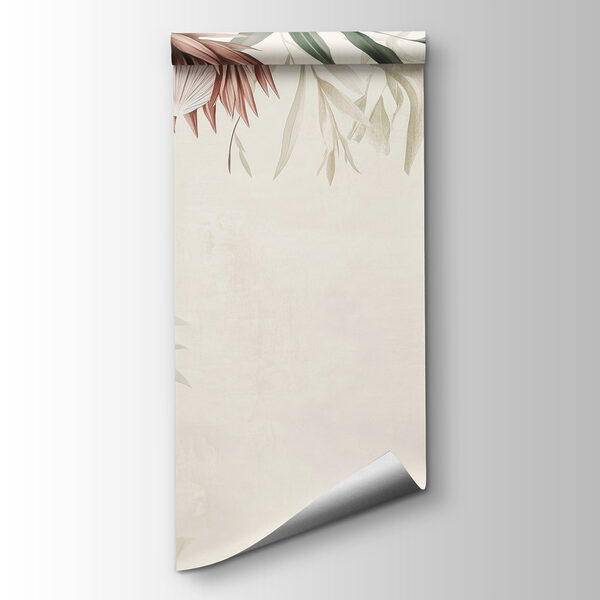 Floral border with leaves and flowers