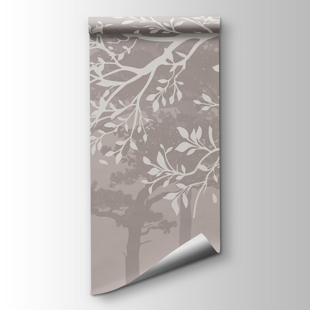 Group of trees with birds flying Group of trees with birds flying