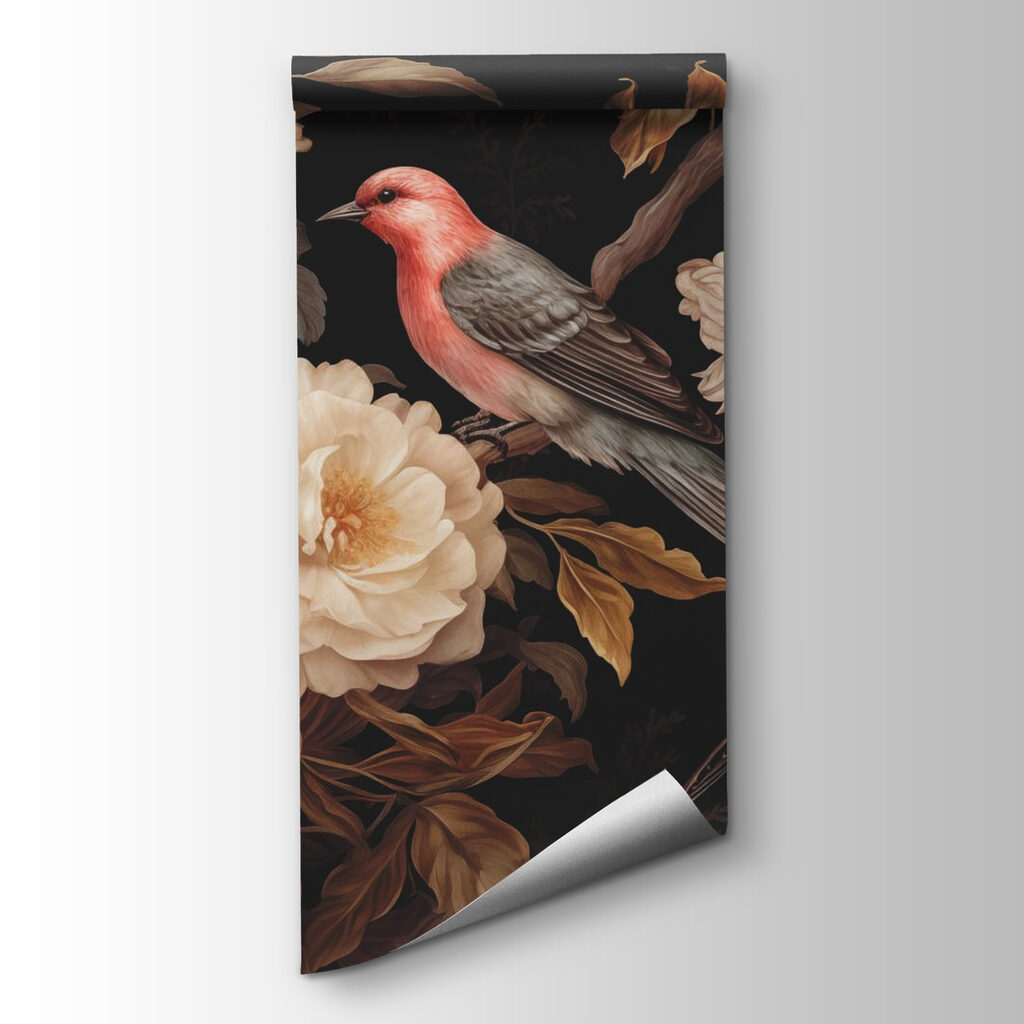 Painting of birds on flowers Painting of birds on flowers