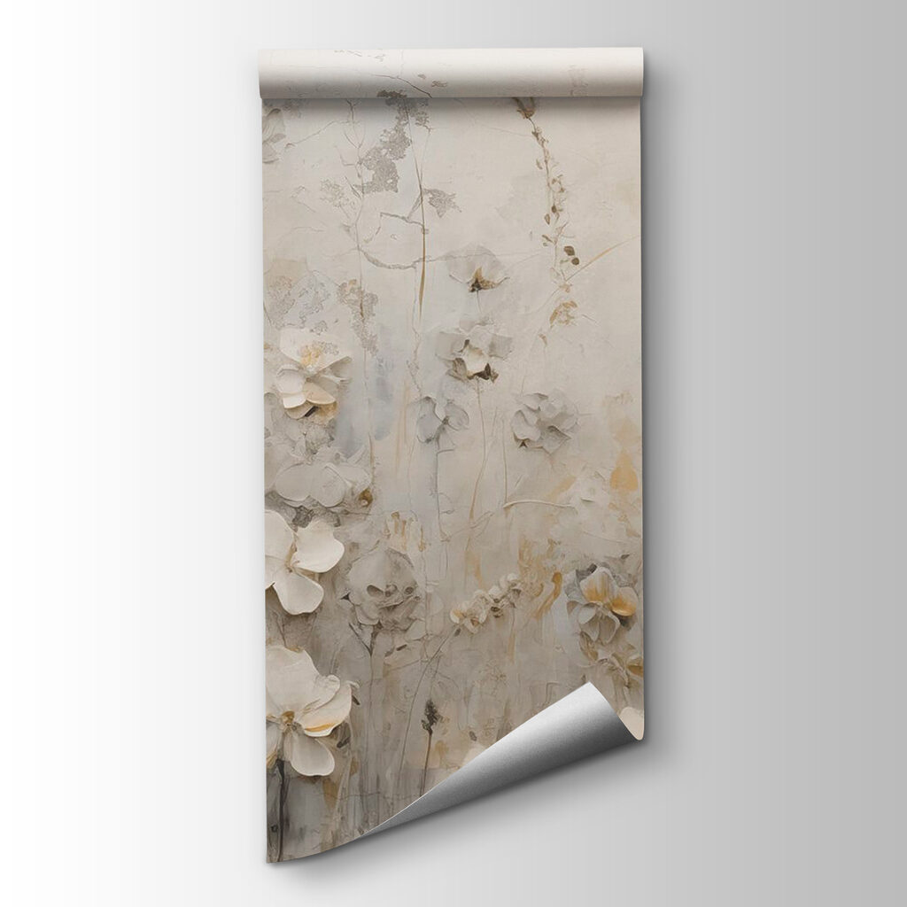 Painting of flowers on a wall