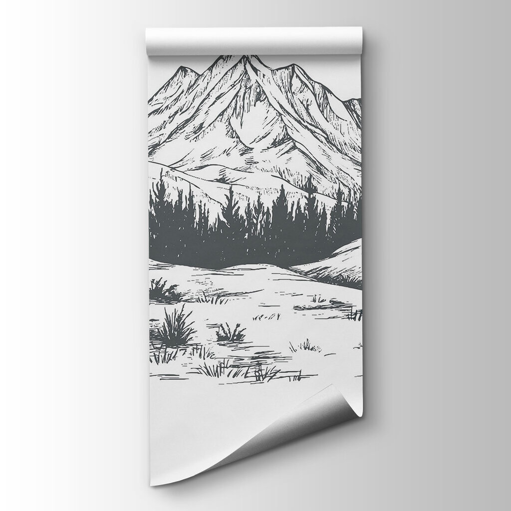 Drawing of a mountain range