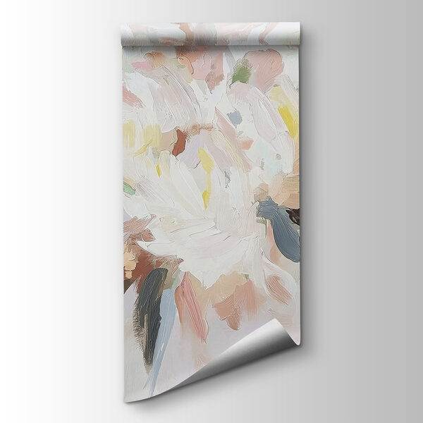 Painting of flowers on a white surface Painting of flowers on a white surface