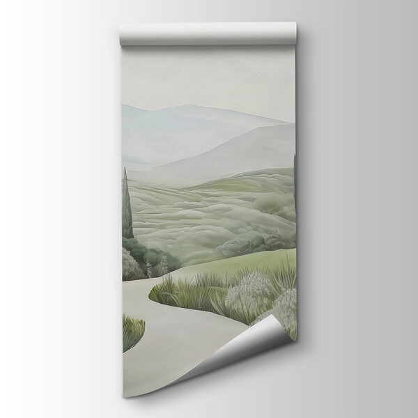 Landscape with a path and trees Landscape with a path and trees