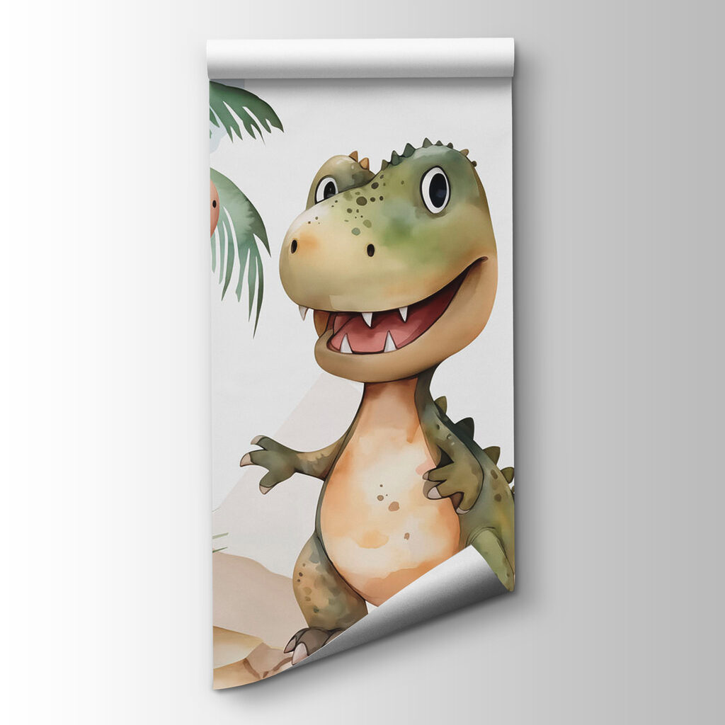 Group of dinosaurs standing on rocks