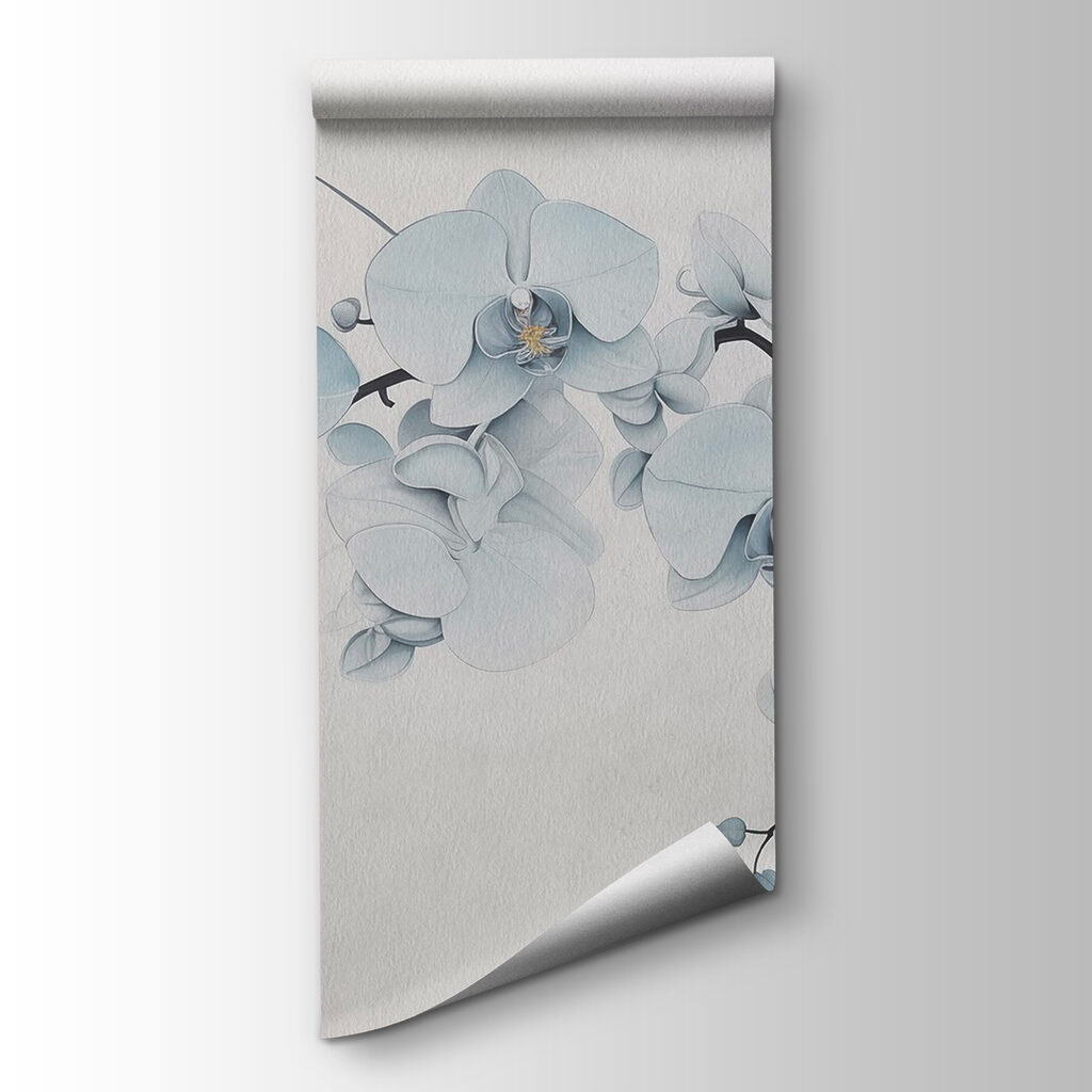 Painting of a branch with white flowers