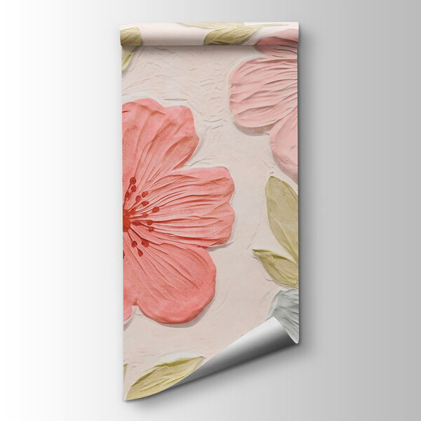 Wall with flowers and leaves Wall with flowers and leaves