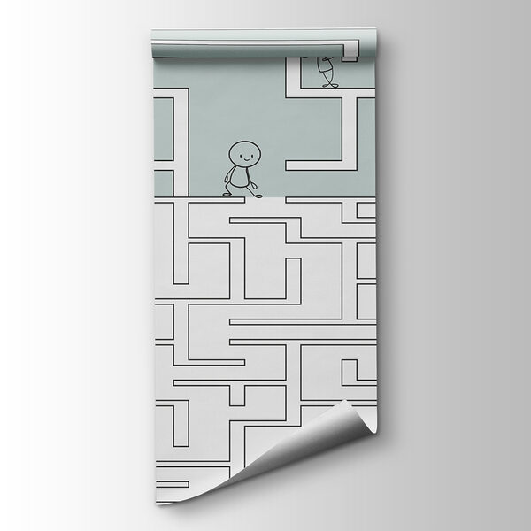 Maze with people walking through the maze Maze with people walking through the maze